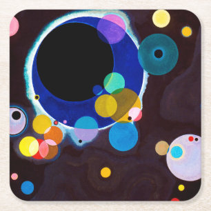 Dessous-de-verre Carré En Papier Plusieurs cercles, Wassily Kandinsky