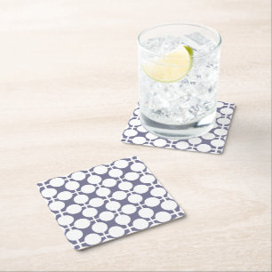 Dessous-de-verre Carré En Papier pois blanc gris et motif