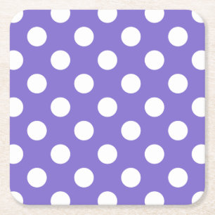 Dessous-de-verre Carré En Papier Pois blancs sur perwinkle