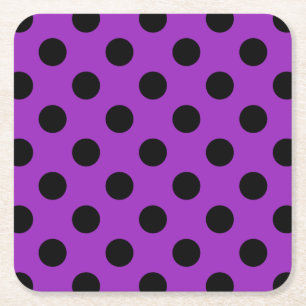 Dessous-de-verre Carré En Papier Pois noirs sur violet