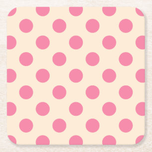 Dessous-de-verre Carré En Papier Pois roses à la crème