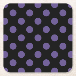 Dessous-de-verre Carré En Papier Pois ultra violets en noir