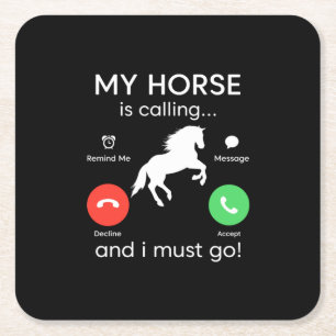 Dessous-de-verre Carré En Papier Poison d'Equestrian My Horse Is Calling