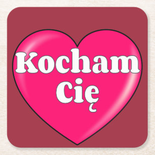 Dessous-de-verre Carré En Papier Polonais - Je vous aime