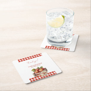 Dessous-de-verre Carré En Papier Pomme de mon oeil Baby shower Red Orchard
