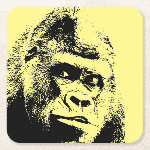 Dessous-de-verre Carré En Papier Pop Art Gorilla