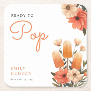 Dessous-de-verre Carré En Papier Popsicle Prêt à Pop Baby shower