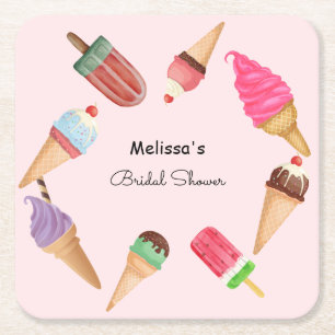 Dessous-de-verre Carré En Papier Popsicles de glace sur dessous de verre en papier 