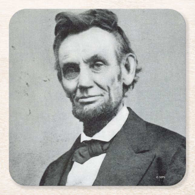 Dessous-de-verre Carré En Papier Portrait d'Abe Lincoln 1 (Devant)