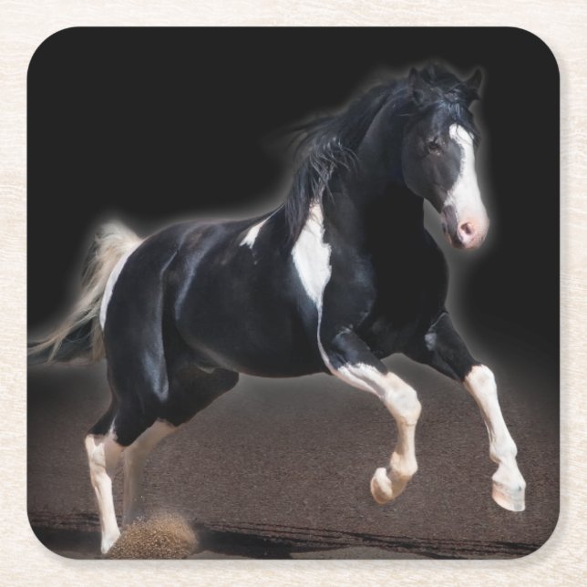 Dessous-de-verre Carré En Papier Portrait de cheval VIII (Devant)