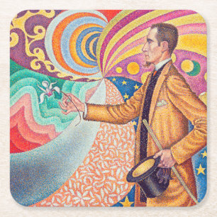 Dessous-de-verre Carré En Papier Portrait de Felix Feneon, Signac