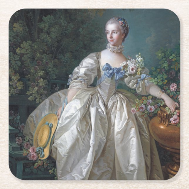 Dessous-de-verre Carré En Papier Portrait de Madame Bergeret, Boucher (Devant)