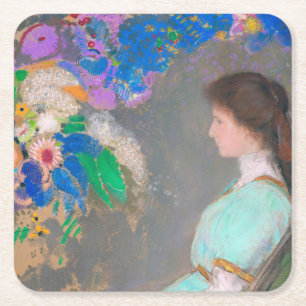 Dessous-de-verre Carré En Papier Portrait de Violette Heymann, Redon