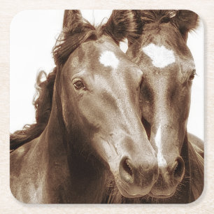 Dessous-de-verre Carré En Papier Portrait III de cheval