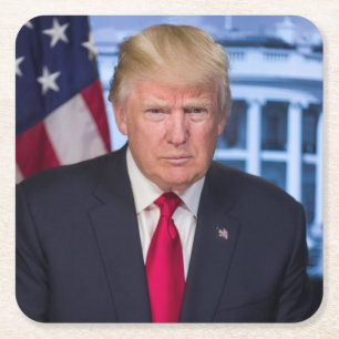 Dessous-de-verre Carré En Papier Portrait officiel de Donald Trump