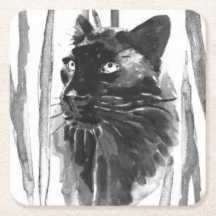 Dessous-de-verre Carré En Papier Portrait Panther