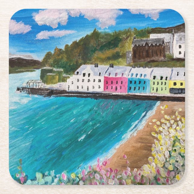 Dessous-de-verre Carré En Papier Portree Isle of Skye Scotland (Devant)