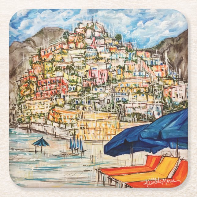 Dessous-de-verre Carré En Papier Positano (Devant)