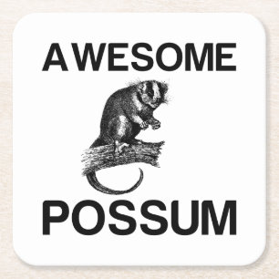 DESSOUS-DE-VERRE CARRÉ EN PAPIER POSSUM AWESOME