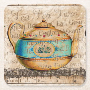 Dessous-de-verre Carré En Papier Pot de thé antique