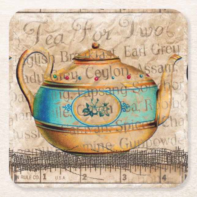 Dessous-de-verre Carré En Papier Pot de thé antique (Devant)