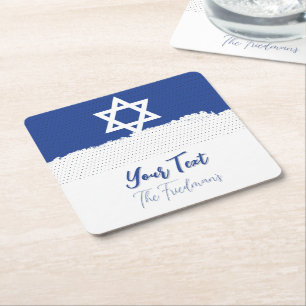 Dessous-de-verre Carré En Papier Pour les fêtes juives Célébrations Bar Mitzvah