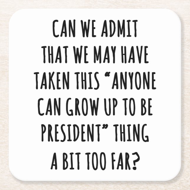 Dessous-de-verre Carré En Papier Pouvons-nous admettre (Devant)