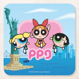 Dessous-de-verre Carré En Papier Powerpuff Girls Team Awesome