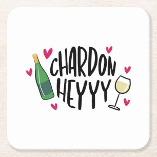 Dessous-de-verre Carré En Papier Preppy Chardonnay Funny