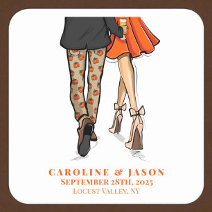 Dessous-de-verre Carré En Papier Preppy Fall Couple Douche Mariage Automne Party