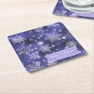 Dessous-de-verre Carré En Papier Prettiest Snowflakes Motif Violet ID846