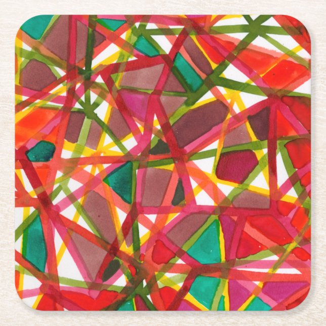 Dessous-de-verre Carré En Papier Prismatique II (Devant)