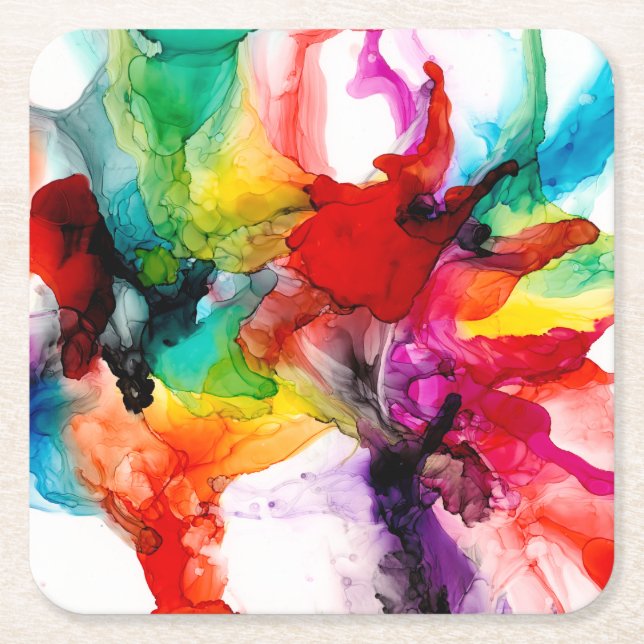 Dessous-de-verre Carré En Papier Prisme de bijoux - Aquarelle (Devant)