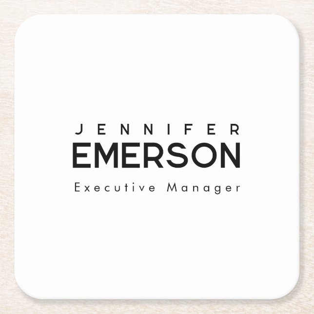 Dessous-de-verre Carré En Papier Professional minimalist modern plain (Devant)