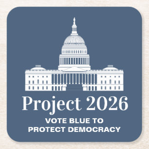 Dessous-de-verre Carré En Papier Projet 2026 Vote pour la démocratie