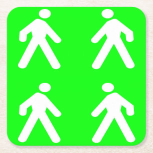 Dessous-de-verre Carré En Papier Promenez-vous dans le vert