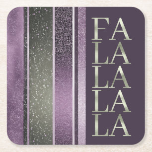 Dessous-de-verre Carré En Papier Purple Green Fa Noël La La Motif#27 ID1009