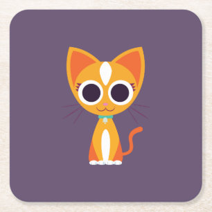 Dessous-de-verre Carré En Papier Purrl le chat