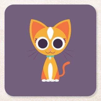 Dessous-de-verre Carré En Papier Purrl le chat