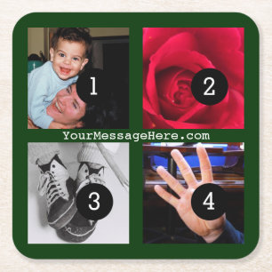 Dessous-de-verre Carré En Papier Quatre de vos photos et de vos textes pour vous fa