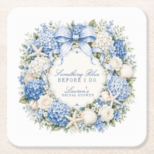 Dessous-de-verre Carré En Papier Quelque chose de bleu avant que je fasse la baby s