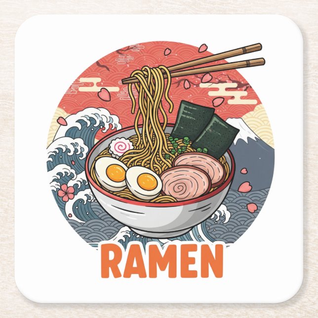 Dessous-de-verre Carré En Papier Ramen (Devant)