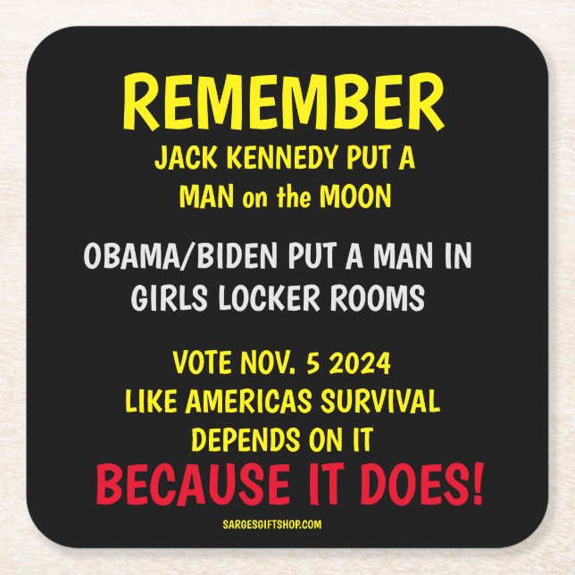 DESSOUS-DE-VERRE CARRÉ EN PAPIER RAPPELEZ-VOUS DE VOTER (Devant)