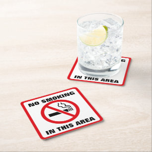 Dessous-de-verre Carré En Papier Red and White No Smoking