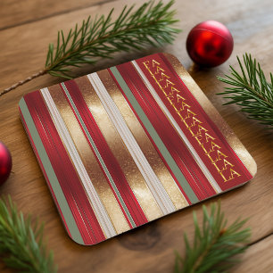 Dessous-de-verre Carré En Papier Red Christmas Fa La La Motif#27 ID1009