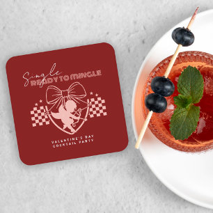 Dessous-de-verre Carré En Papier Red Cupidon Singles Saint Valentin