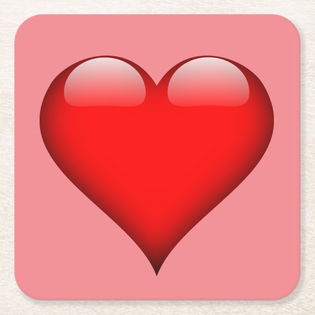 Dessous-de-verre Carré En Papier Red Heart Love (Devant)