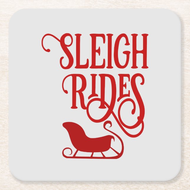 Dessous-de-verre Carré En Papier Red Sleigh Rides (Devant)
