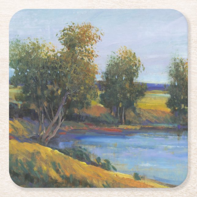 Dessous-de-verre Carré En Papier Réflexion de l'arbre II (Devant)