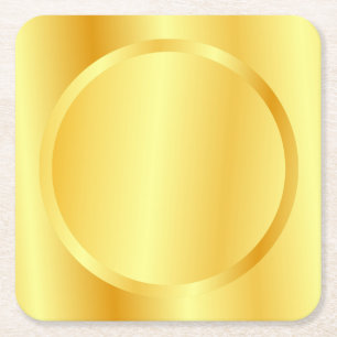 Dessous-de-verre Carré En Papier Regard Faux Or Métallisé Élégant Vide